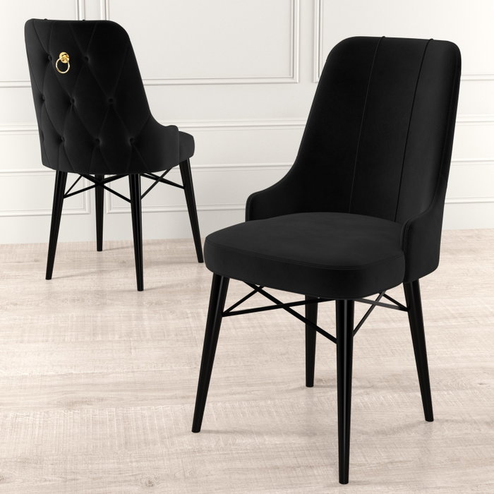 Hanah Home Pare - Juego de 6 Sillas en Negro